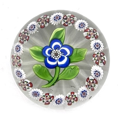 Lot 645 - Baccarat, a small floral and millefiori glass...