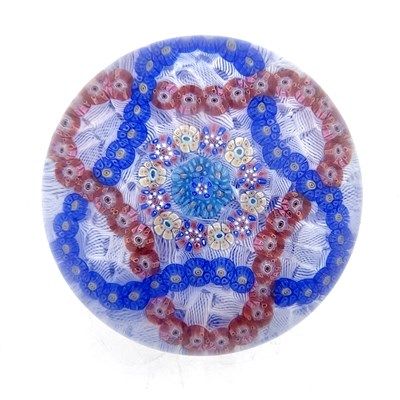 Lot 646 - Baccarat, a millefiori garland and latticinio...