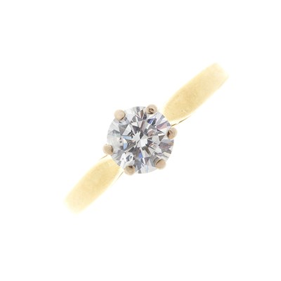 Lot 187 - An 18ct gold diamond single-stone ring