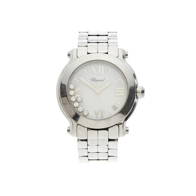 Lot 245 - Chopard, a diamond Happy Sport bracelet watch