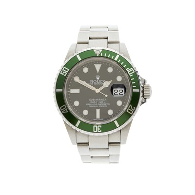 Lot 280 - Rolex, an Oyster Perpetual Date Submariner Kermit bracelet watch