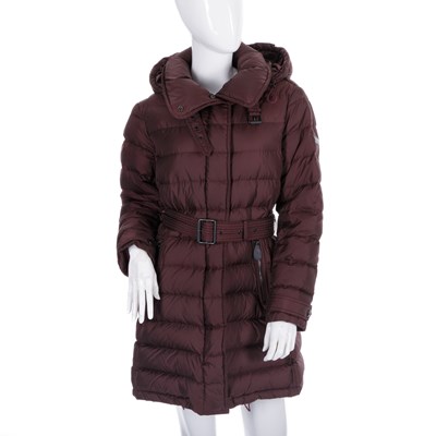Lot 292 - Burberry, a burgundy quilted shell down coat,...