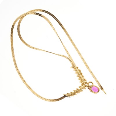 Lot 56 - An 18ct gold ruby and diamond necklace