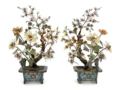 Lot 575 - A pair of Chinese 'Bonsai' trees, Qing Dynasty,...