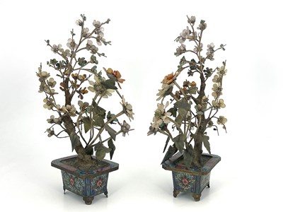 Lot 575 - A pair of Chinese 'Bonsai' trees, Qing Dynasty,...