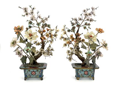 Lot 575 - A pair of Chinese 'Bonsai' trees, Qing Dynasty,...