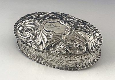 Lot 37 - A Victorian silver embossed box, Horton and...