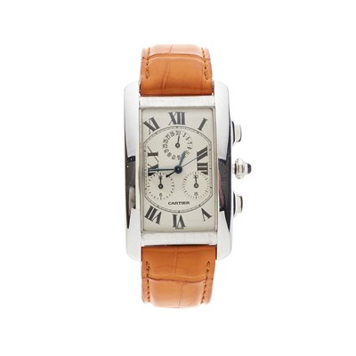 Lot 271 - Cartier, an 18ct gold Tank Americaine chronograph wrist watch