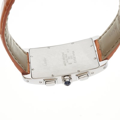 Lot 271 - Cartier, an 18ct gold Tank Americaine chronograph wrist watch