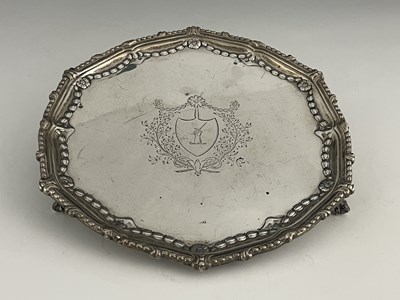 Lot 387 - A Victorian silver waiter or small salver,...