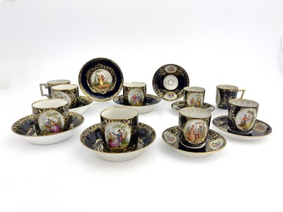 Lot 798 - A Vienna style part coffee set, including four...