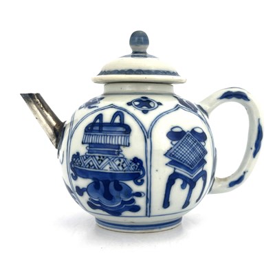 Lot 578 - A Chinese blue and white teapot and cover,...