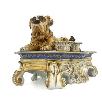 Lot 796 - Jacob Petit, a Paris porcelain ink stand, the...