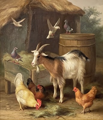 Lot 472 - Edgar Hunt (British, 1876-1953), Hens and...