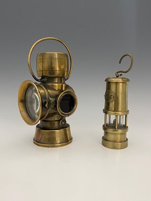 Lot 275 - Lucas brass backlight lantern circa 1895, and...