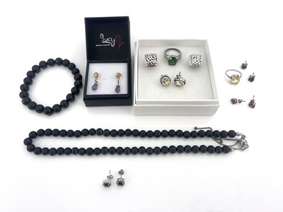 Lot 13 - A collection of gem set jewellery, including a...