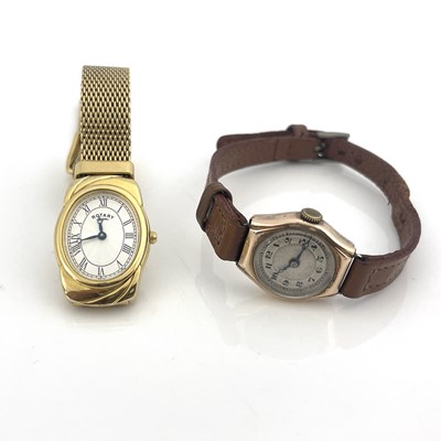 Lot 57 - A 9 carat gold ladies wristwatch, circa 1930,...