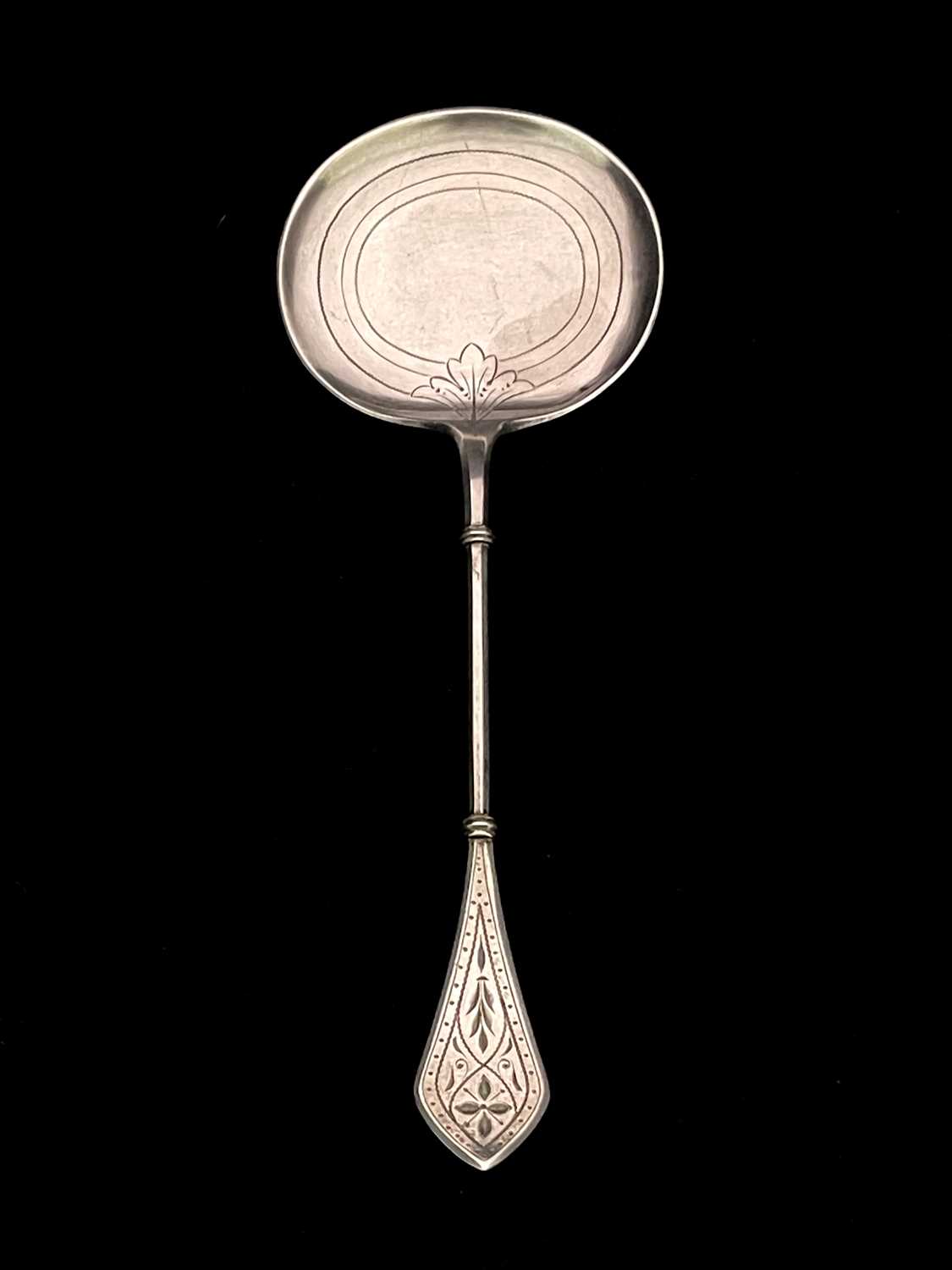 Lot 72 - A Norwegian Aesthetic Movement silver serving...