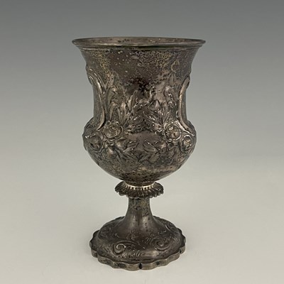 Lot 404 - A Victorian silver goblet, of ogee form with...