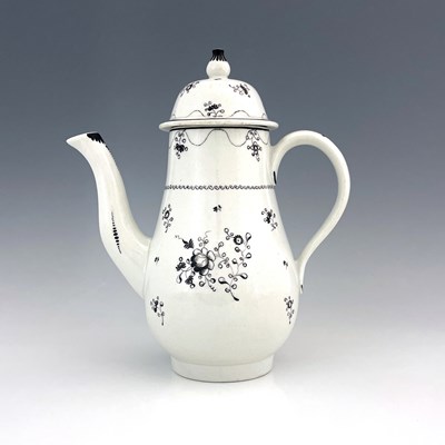 Lot 956 - A New Hall porcelain coffee pot, circa 1790,...