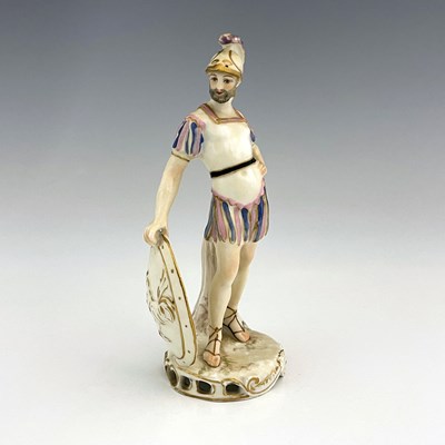 Lot 791 - A German porcelain figure of Mars, 19th...