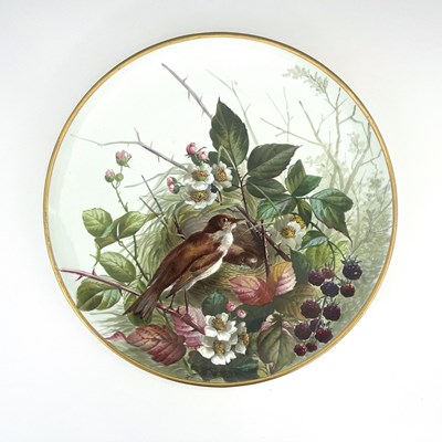 Lot 982 - A Continental porcelain painted plaque,...