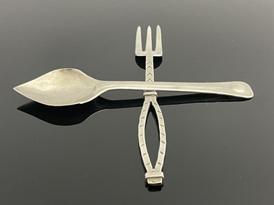 Lot 88 - An Arts and Crafts silver spoon and fork,...