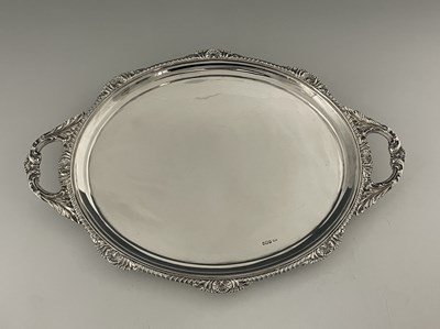 Lot 453 - A Victorian silver two-handle tray, in the...