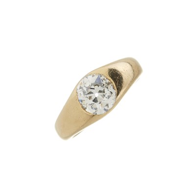 Lot 96 - A late Victorian 18ct gold diamond single-stone band ring