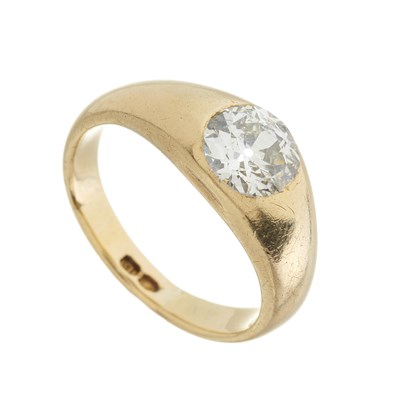 Lot 96 - A late Victorian 18ct gold diamond single-stone band ring