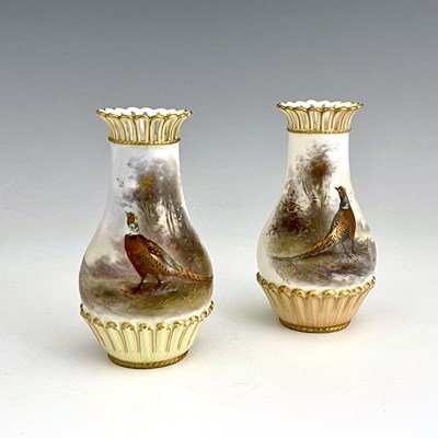 Lot 922 - James Stinton for Royal Worcester, a pair of...