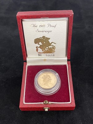 Lot 61 - Elizabeth II, a 1985 gold proof full sovereign,...