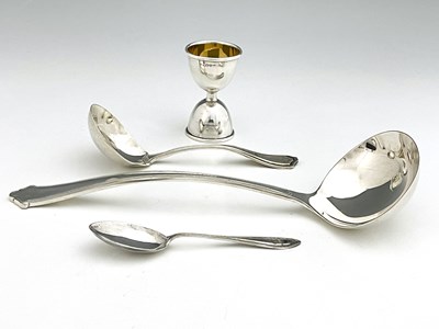 Lot 483 - An Elizabeth II silver soup ladle, Elkington &...