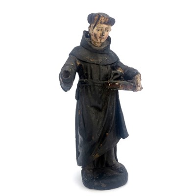 Lot 277 - A 17th or 18th century carved wooden figure of...