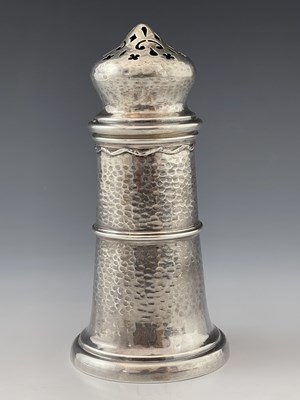 Lot 91 - An Arts and Crafts silver sugar caster,...