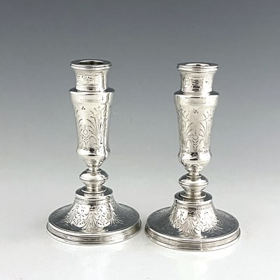 Lot 73 - A pair of French Aesthetic Movement silver...