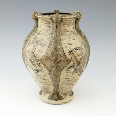 Lot 35 - The Martin Brothers, an Aquatic stoneware vase,...