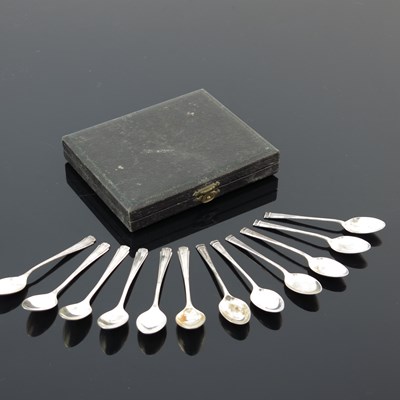 Lot 225 - Two sets of six hallmarked silver coffee...