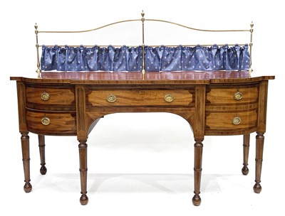 Lot 522 - A 19th Century mahogany breakfront sideboard,...