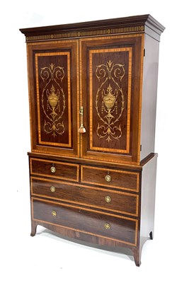 Lot 507 - An Edwardian mahogany linen press, circa 1910,...