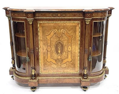 Lot 517 - A mid-Victorian burr walnut breakfront...