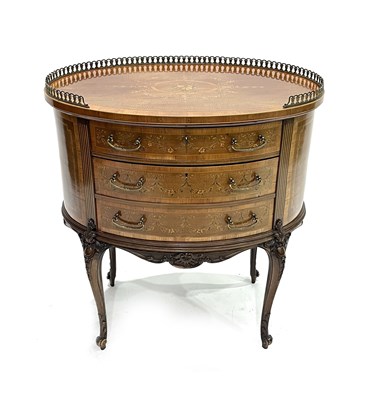 Lot 527 - An Edwards & Roberts satinwood oval boudoir...