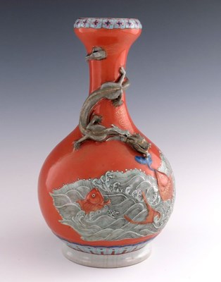 Lot 435 - A 19th century Oriental baluster vase, the...