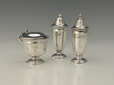 Lot 233 - A George VI silver Art Deco style three-piece...