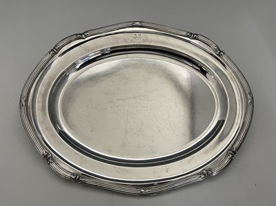 Lot 236 - A George V silver meat dish or platter,...