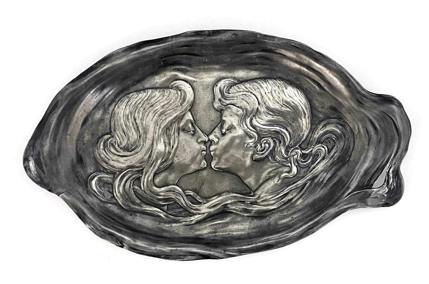 Lot 128 - WMF, a Jugendstil silver plated card tray,...