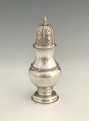 Lot 241 - A George VI silver caster, of baluster form,...