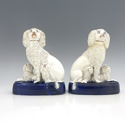 Lot 1023 - A matching pair of Staffordshire pottery...