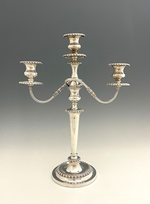 Lot 271 - An Edwardian silver three-light candelabrum,...