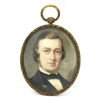 Lot 219 - A 19th century portrait miniature painted to...